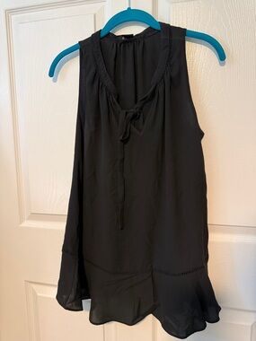 Mossimo Medium Black Sleeveless Tie-Neck Women's Top